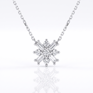 Sneeuwvlok Diamanten Collier Witgoud
