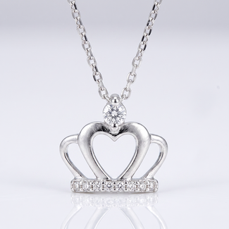 Diamanten Kroon Collier Witgoud