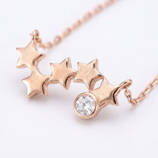 Sterren Diamanten Ketting Roségoud