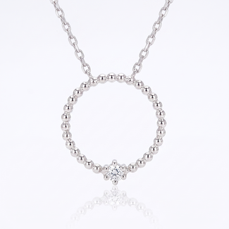 Diamanten Cirkel Collier Witgoud