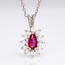 Witgouden Robijn Hanger Met Diamant 0.20 Ct