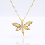 Gouden Libelle Hanger met Zirkonia Ketting