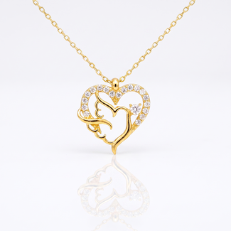 Gouden Vogel Ketting met Zirkonia