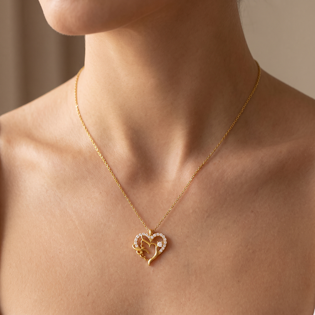 Opengewerkte Gouden Vogel Hanger met Zirkonia