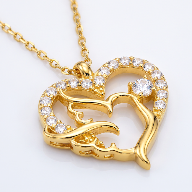 Opengewerkte Gouden Vogel Hanger met Zirkonia