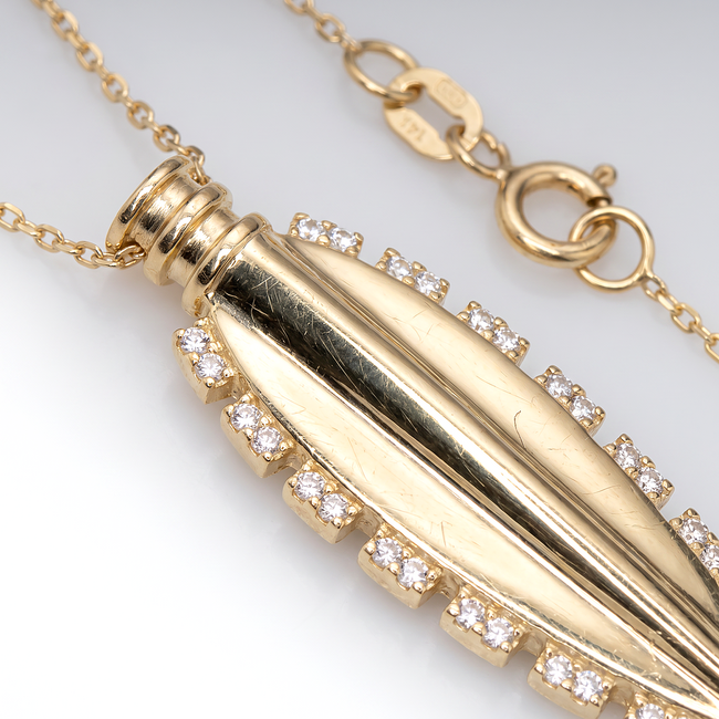 Gouden collier met druppelhanger en zirkonia