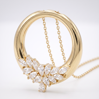 Cirkel Collier met Zirkonia Bloemdesign
