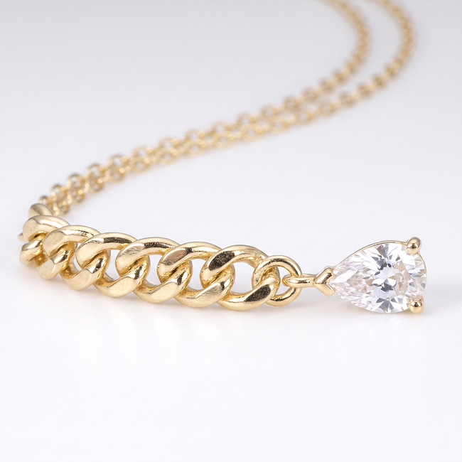 14 karaat gouden collier met gourmet hanger