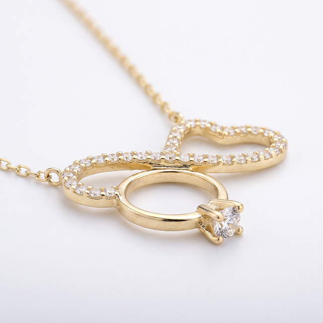 14 karaat gouden infinity hart collier