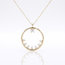 14k gouden collier met open cirkel en zirkonia