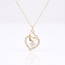 Gouden collier dubbel hart met steen