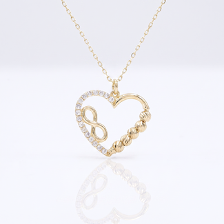 Gouden collier hart infinity hanger