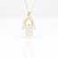 Gouden collier hamsa hand hanger