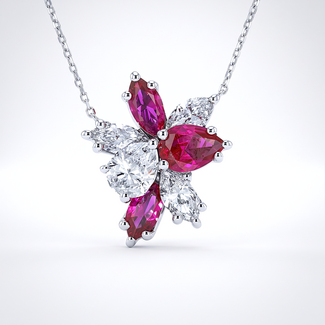 Bloemvorm Labdiamant Collier