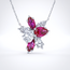 Labdiamanten collier 2,85 ct in bloemvorm