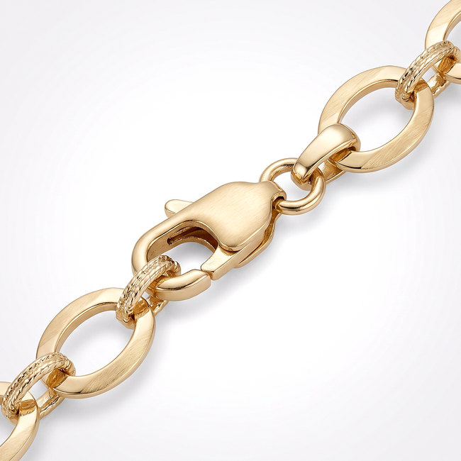 14k Gouden Armband met Ovale Schakels 19 cm