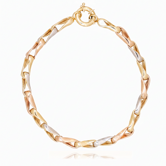 Driekleurige Gouden Fantasiearmband