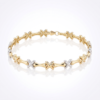Gouden Armband met Stervormige Schakels
