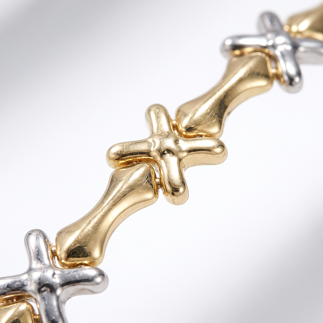 14k Gouden Armband met Stervormige Schakels