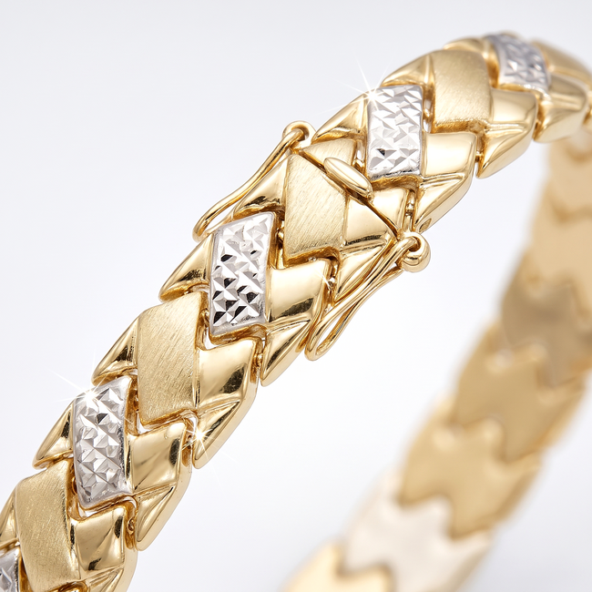 14k gouden armband bewerkte schakels 19,5 cm
