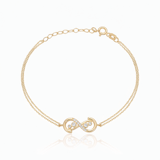 Geelgouden Infinity Zirkonia Armband