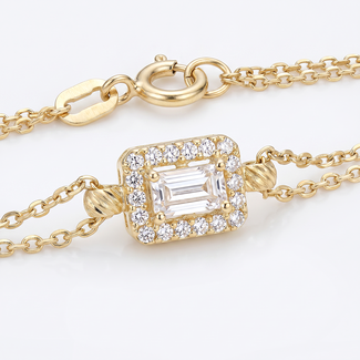 Geelgouden Baguette Zirkonia Armband