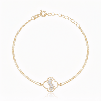 Geelgouden Klaver Armband
