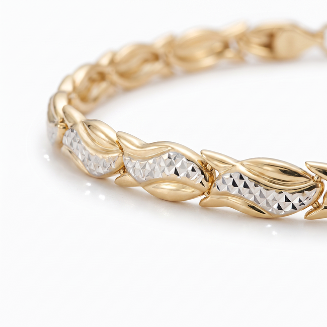 14 Karaat Gouden Armband met Fantasieschakels