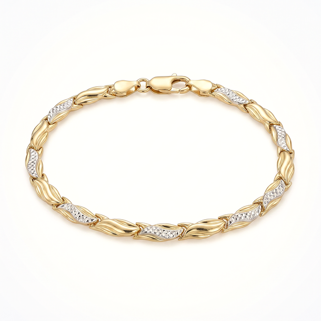 14 Karaat Gouden Armband met Fantasieschakels