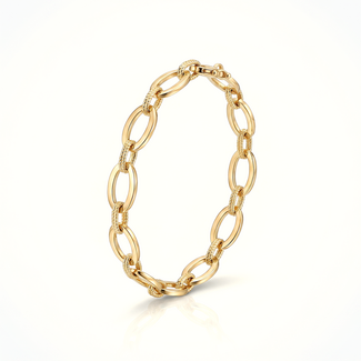 Gouden armband ovale schakels 19 cm
