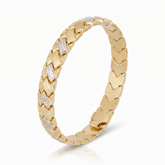 Gouden Armband met Bewerkte Schakels