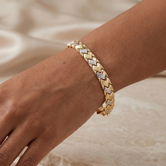 14k gouden armband bewerkte schakels 19,5 cm