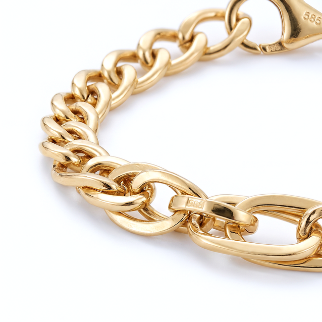 14 Karaat Gouden Fantasieschakelarmband