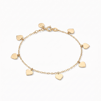 Geelgouden Hartjesarmband
