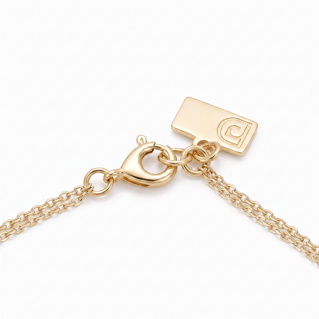14k Geelgouden Visgraat Armband met Zirkonia