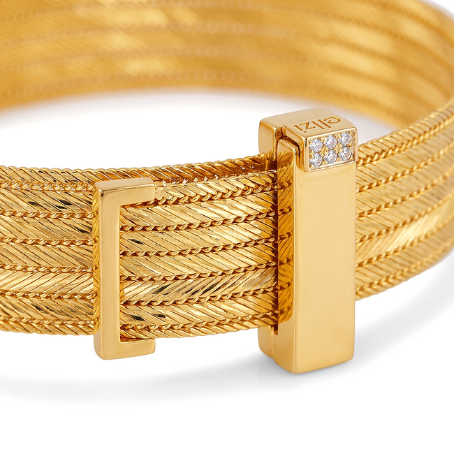 Trabzon Hasır armband 6 rijen met diamant