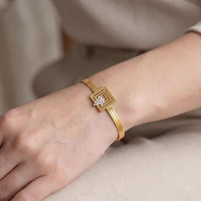 Trabzon Hasır armband met diamantcluster