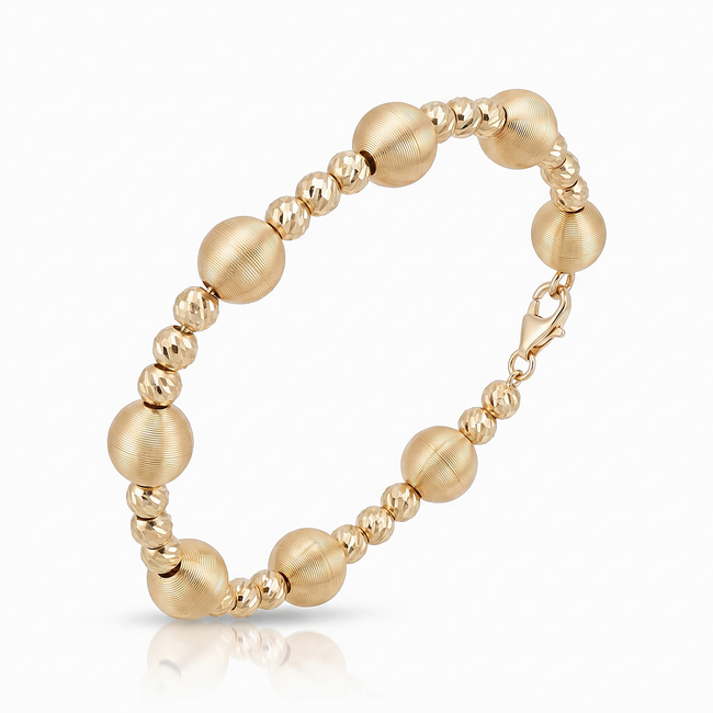 Elegante gouden bolletjesarmband 17,5 cm