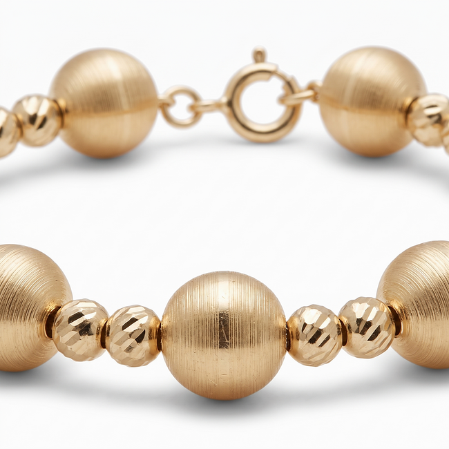 Elegante gouden bolletjesarmband 17,5 cm