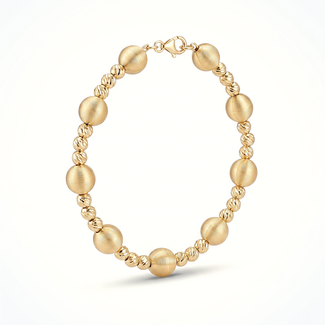 Gouden bolletjesarmband 17,5 cm