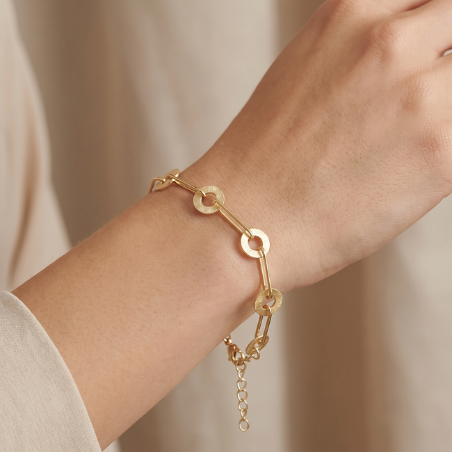 Minimalistische gouden Open Schakel Armband