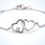 Witgouden Armband Dubbel Hart met Diamant
