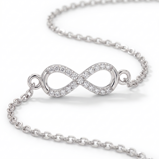 Witgouden Infinity Armband met Diamanten