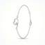 Witgouden hart armband diamantcluster