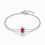 Witgouden Robijn Bloem Armband