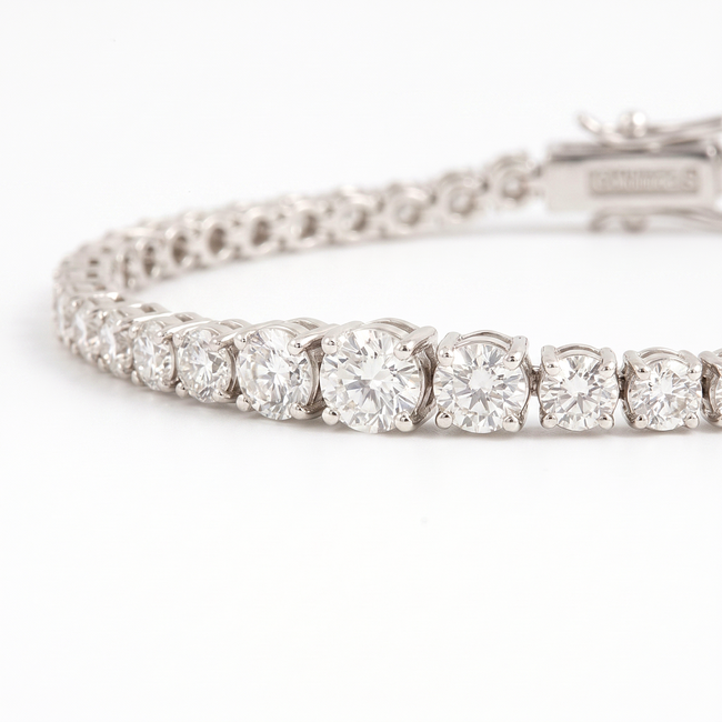 14k witgouden diamanten armband 18.5 cm