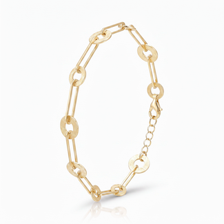 Gouden paperclip armband