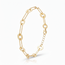 Gouden paperclip armband 14 karaat met matte ronde schakels