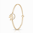 Fijne gouden armband 14 karaat met halve maan van zirkonia