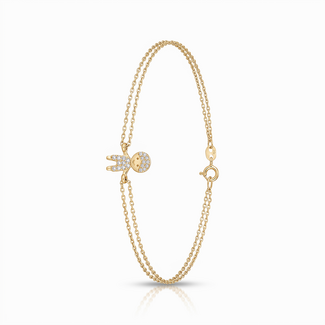 Gouden mama armband met jongetje